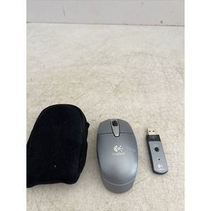 LOGITECH M-RAA93 Cordless Optical Mouse Blue USB Dongle Tested works Case R